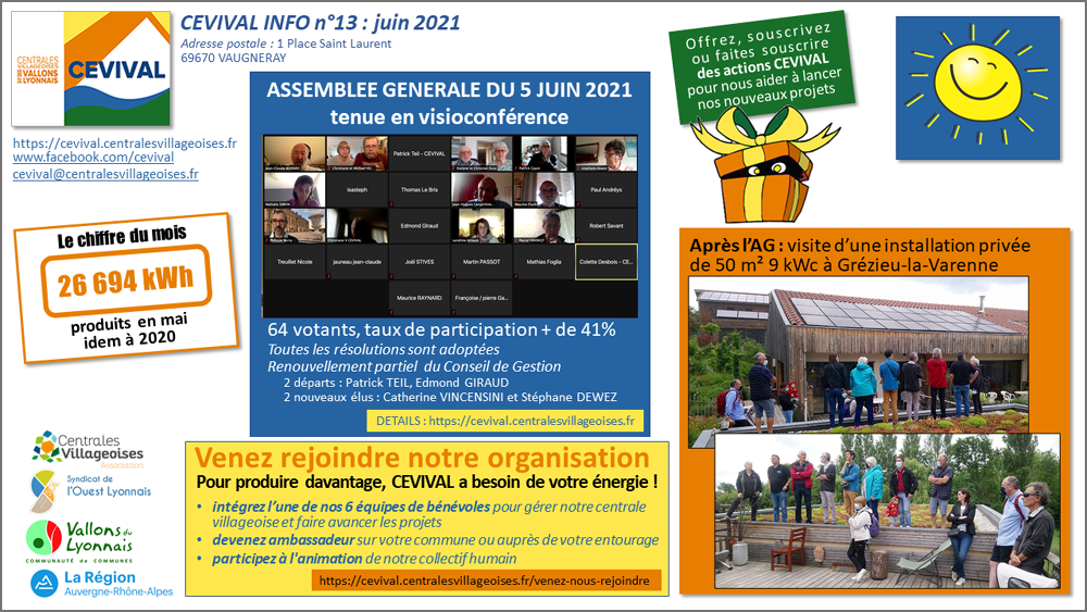 Newsletter CEVIVAL été 2021